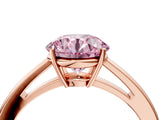 Rose gold Fancy Pink Round  Solitaire Diamond Ring with Split Shank and Four-Prong Setting_16
