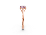 Rose gold Fancy Pink Round  Solitaire Diamond Ring with Split Shank and Four-Prong Setting_2