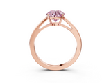 Rose gold Fancy Pink Round  Solitaire Diamond Ring with Split Shank and Four-Prong Setting_3
