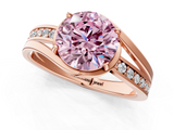 Rose gold Fancy Pink Round  Solitaire Diamond Ring with Split Shank and Prong Setting_35