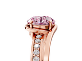 Rose gold Fancy Pink Round  Solitaire Diamond Ring with Split Shank and Prong Setting_39