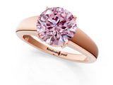 Rose gold Fancy Pink Round  Solitaire Diamond Ring with Tapered Band and Four-Prong Setting_30