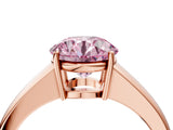 Rose gold Fancy Pink Round  Solitaire Diamond Ring with Tapered Band and Four-Prong Setting_33