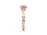 Rose gold Fancy Pink Round  Solitaire Diamond Twisted Band with Four-Prong Setting_2