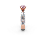 Rose gold Fancy Pink Round  Solitaire Diamond with Pave and Channel Set Band_2