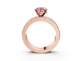 Rose gold Fancy Pink Round  Solitaire Diamond with Pave and Channel Set Band_3