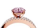 Rose gold Fancy Pink Round  Solitaire Diamond with Pave and Channel Set Band_4