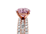 Rose gold Fancy Pink Round  Solitaire Diamond with Pave and Channel Set Band_5