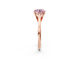 Rose gold Fancy Pink Round  Solitaire Engagement Ring with Four-Prong Setting and Classic Band 2