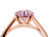 Rose gold Fancy Pink Round  Solitaire Engagement Ring with Four-Prong Setting and Classic Band 4