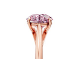 Rose gold Fancy Pink Round  Solitaire Engagement Ring with Four-Prong Setting and Classic Band 5