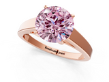Rose gold Fancy Pink Round  Solitaire Engagement Ring with Four-Prong Setting and Tapered Band_4
