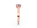 Rose gold Fancy Pink Round  Solitaire Engagement Ring with Four-Prong Setting and Tapered Band_5