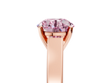 Rose gold Fancy Pink Round  Solitaire Engagement Ring with Four-Prong Setting and Tapered Band_8