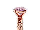 Rose gold Fancy Pink Round  Solitaire Engagement Ring with Scrollwork Band and Four-Prong Setting_5