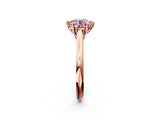 Rose gold Fancy Pink Round  Solitaire Engagement Ring with Six-Prong Setting and Classic Band 3