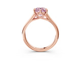 Rose gold Fancy Pink Round  Solitaire Engagement Ring with Six-Prong Setting and Classic Band 4