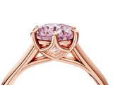 Rose gold Fancy Pink Round  Solitaire Engagement Ring with Six-Prong Setting and Classic Band 5