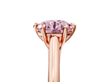 Rose gold Fancy Pink Round  Solitaire Engagement Ring with Six-Prong Setting and Classic Band