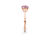 Rose gold Fancy Pink Round  Solitaire Heart Prong Engagement Ring with Tapered Band_42