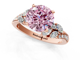 Rose gold Fancy Pink Round  Solitaire Marquise Twist Band with Six-Prong Setting_1