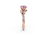 Rose gold Fancy Pink Round  Solitaire Marquise Twist Band with Six-Prong Setting_2