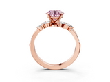 Rose gold Fancy Pink Round  Solitaire Marquise Twist Band with Six-Prong Setting_3