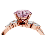 Rose gold Fancy Pink Round  Solitaire Marquise Twist Band with Six-Prong Setting_4