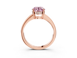 Rose gold Fancy Pink Round  Solitaire Pavé Band Prong Setting Ring_3