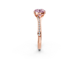 Rose gold Fancy Pink Round  Solitaire Pavé Band with Four-Prong Setting_20