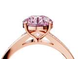 Rose gold Fancy Pink Round  Solitaire Pavé Band with Four-Prong Setting_22