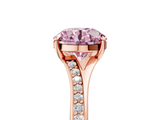 Rose gold Fancy Pink Round  Solitaire Pavé Band with Four-Prong Setting_23