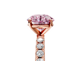Rose gold Fancy Pink Round  Solitaire Pavé Band with Four-Prong Setting_5