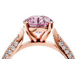 Rose gold Fancy Pink Round  Solitaire Pavé Diamond Engagement Ring with Four-Prong Setting_4