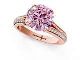 Rose gold Fancy Pink Round  Solitaire Pave Split Shank Engagement Ring with Six-Prong Setting_1