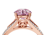 Rose gold Fancy Pink Round  Solitaire Pave Split Shank Engagement Ring with Six-Prong Setting_4