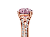 Rose gold Fancy Pink Round  Solitaire Pave Split Shank Engagement Ring with Six-Prong Setting_5