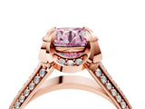 Rose gold Fancy Pink Round  Solitaire Pave Split Shank Ring with Four-Prong Setting_135