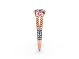 Rose gold Fancy Pink Round  Solitaire Split Shank Pavé Diamond Engagement Ring_2
