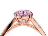 Rose gold Fancy Pink Round  Solitaire Split Shank Pavé Diamond Engagement Ring_4