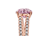 Rose gold Fancy Pink Round  Solitaire Split Shank Pavé Diamond Engagement Ring_5