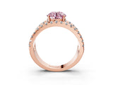 Rose gold Fancy Pink Round  Solitaire Split Shank Pave Diamond Ring_23