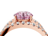 Rose gold Fancy Pink Round  Solitaire Split Shank Pave Diamond Ring_24