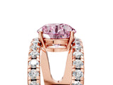 Rose gold Fancy Pink Round  Solitaire Split Shank Pave Diamond Ring_25
