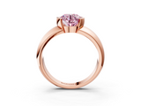 Rose gold Fancy Pink Round  Solitaire Tension Set Diamond Ring with Wide Band_3