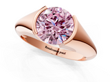Rose gold Fancy Pink Round  Solitaire Tension Set Diamond Ring_1