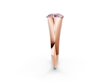 Rose gold Fancy Pink Round  Solitaire Tension Set Diamond Ring_2
