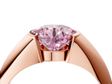 Rose gold Fancy Pink Round  Solitaire Tension Set Diamond Ring_4