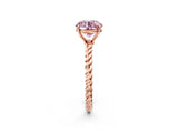 Rose gold Fancy Pink Round  Solitaire Twist Band Ring with Four-Prong Setting_14