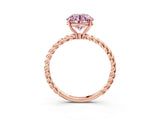 Rose gold Fancy Pink Round  Solitaire Twist Band Ring with Four-Prong Setting_15